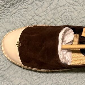 Tory Burch Brown and Cream Espadrilles